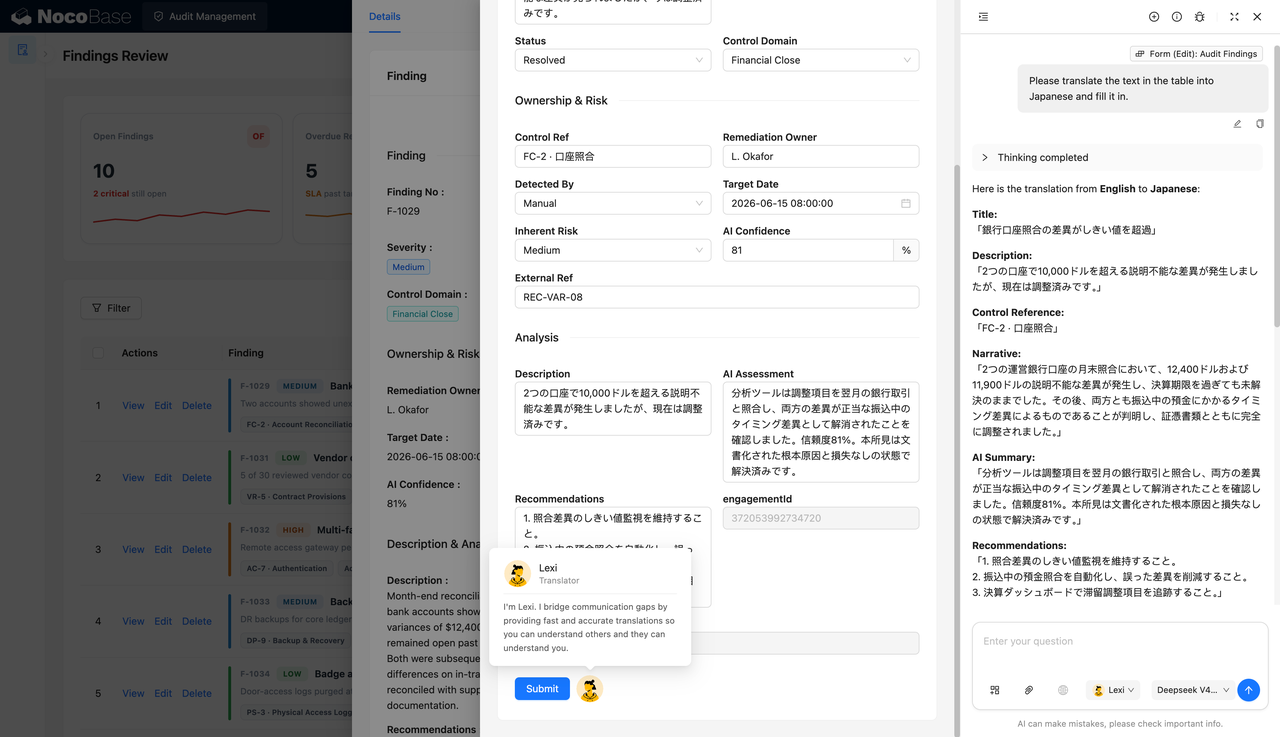 AI multilingual translation and form filling